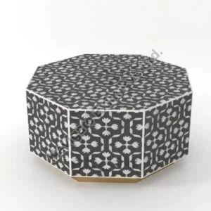 Bone Inlay Hexagon Coffee Table