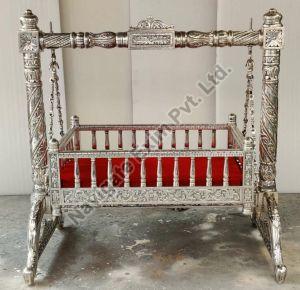 Silver Coated Baby Cradle