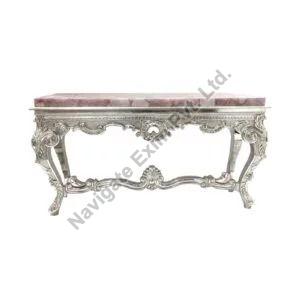 Silver Plated Hand Carved Console Table