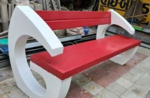 Precast Red Garden Bench