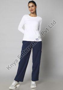 Knya Womens White Full Sleeve Underscrub