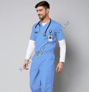 Knya Active Mens Ceil Blue 5-Pocket Scrub Suit