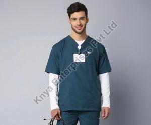 Knya Active Mens Forest Green 5-Pocket Scrub Suit