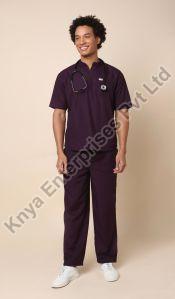 Knya Classic Mens  5-Pocket Mandarin Collar Scrub Suit