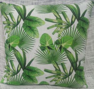 Green Leaf Printed Cushion Cover