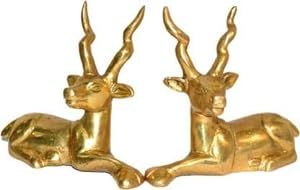 brass deer idol