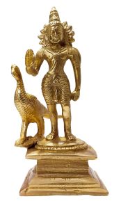 mhd00053 kartik lord peacock virgin brass statue