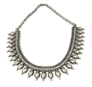 nl962 oxidized silver necklace