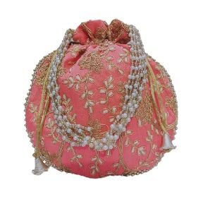 pink11ath fabric potli bag