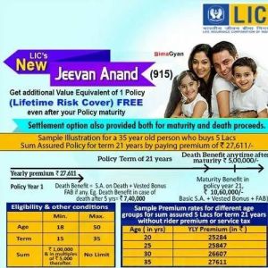 new jeevan anand policy