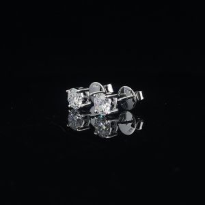 Collet Style Diamond Stud Earrings