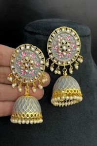 Kundan Jhumka Earrings