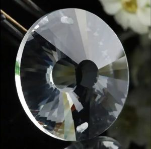 Round crystal prism for chandelier