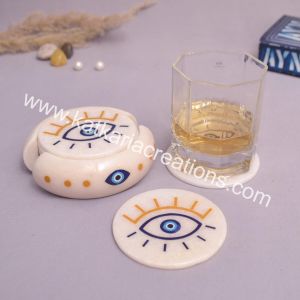 Evil Eye Inlay Coaster Set