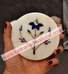 Marble Floral inlay coaster