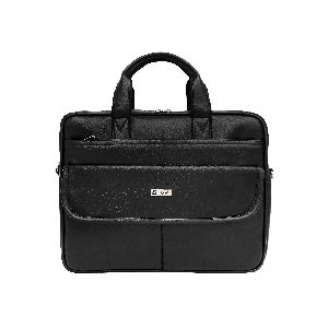 FLYIT Black Leather Office/Laptop Bag