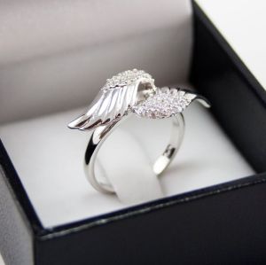 Diamond Angle Wing Rings