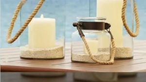 Rope Handle Candle Glass Jar
