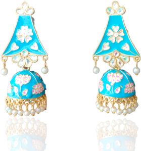 Meenakari Jhumka Earrings