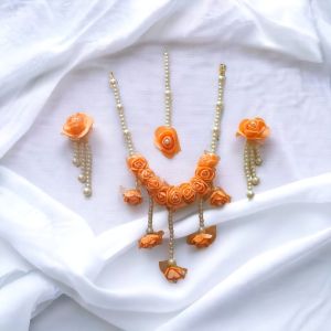 Orange Flower Jewellery Set