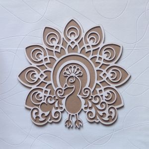 Peacock Rangoli Stencil 12 Inch