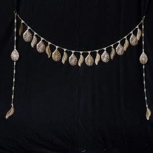 Pearl Metal Leaf Toran With Side Hangings