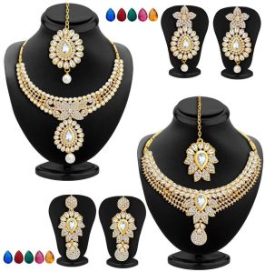 Sukkhi AD Necklace Set With Set Of 10 Changeable Stone|Set Of 2