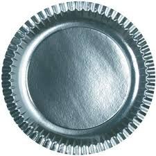 12*12 Silver Paper Plate For Event, Party