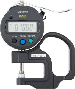 Mitutoyo 547-500S Digital Thickness Gauge with Flat Anvil