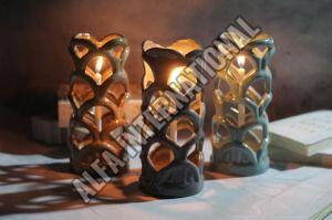 Plain Polished Ceramic Antique Candle Holder, Packaging Type : Thermocol Box