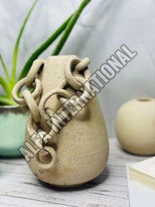 Ceramic Oval Ring Flower Vase, Packaging Type : Thermocol Box