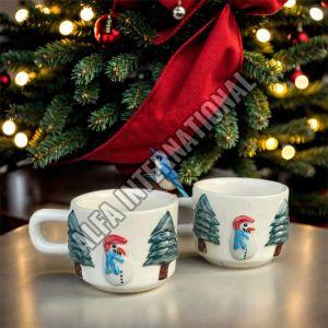 Crocmic Ceramic Glossy Christmas Theme Mug, Certification : Iso Certified