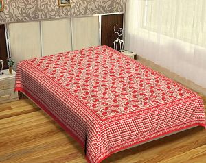 Printed Cotton Casten Single Bed Sheets For Hotel