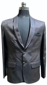 Mens Cotton Black Dotted Blazer