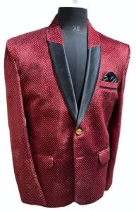 Dotted Mens Maroon Velvet Blazer, Sleeve Type : Full Sleeves