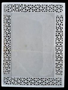 Polished Plain White Marble Tray For Use Serving