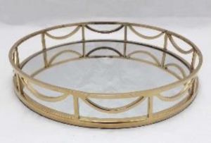 Iron & Glass Serving Trays