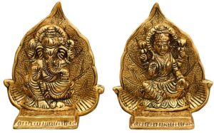 Laxmi Ganesh Murti Metal Handicraft For Interior Decor, Office, Home, Gifting, Religious Purpose