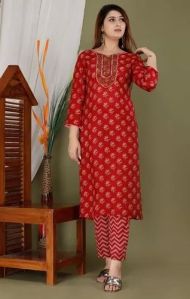 Muslin Kurti Pant Set