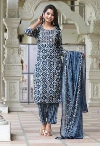 Rayon Kurti Pant Dupatta Set