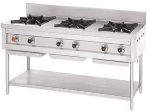 Three Burner Indian Cooking Range For Hotel