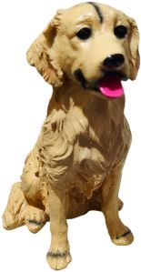 SITTING POLYRESIN DOG STATUE 8 INCHS For Shop, Office, Home