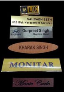 Polished Steel Pocket Name Plate, Shape : Rectangular