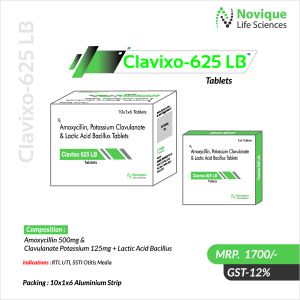 Amoxicillin 500 Mg Potassium Clavulanic 125 Mg Lactic Bacillus Tablet