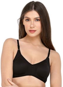 Deevaz Plain Non-Padded Non-Wired Spacer Bra, Color : Black