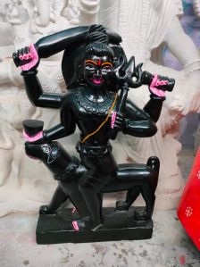 Plain Black Marble Bhairav Statue For Use Worship