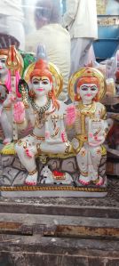 Plain Marble Shiv Parivar Statue, Color : White (marble) For Worhsip