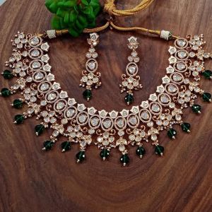 Brass Kundan Necklace Set