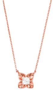 Rose Gold Floral Pendant With Chain