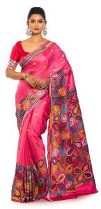 Blended Silk Kantha Stitch Saree